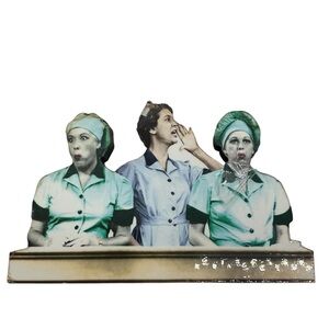 Vintage I Love Lucy & Ethel Chocolate Factory Refrigerator Magnet